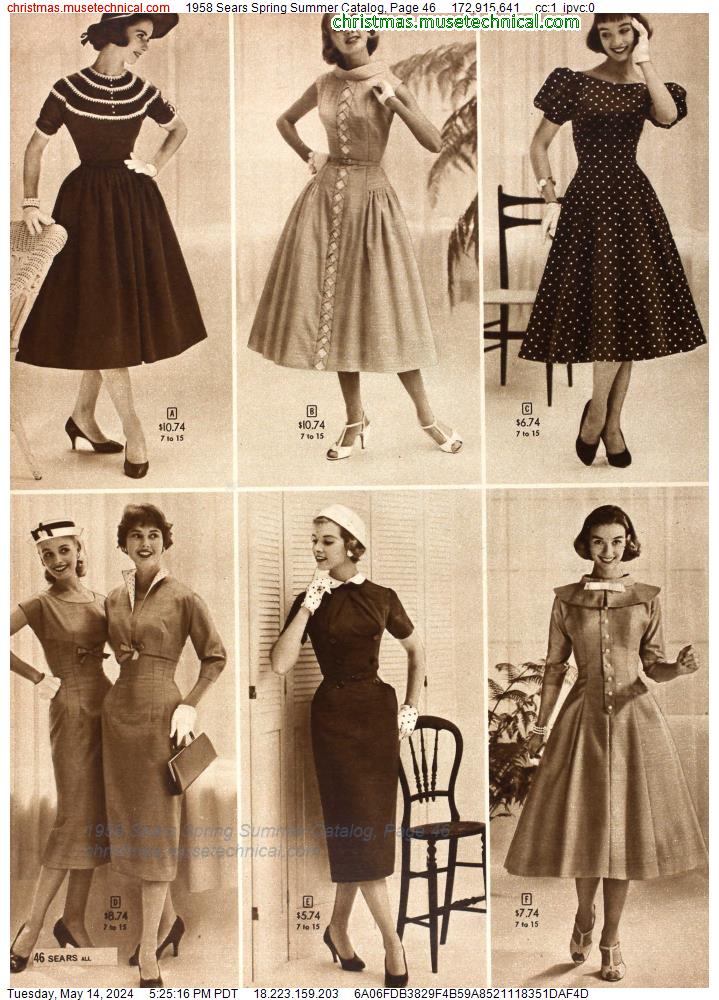 1958 Sears Spring Summer Catalog, Page 46