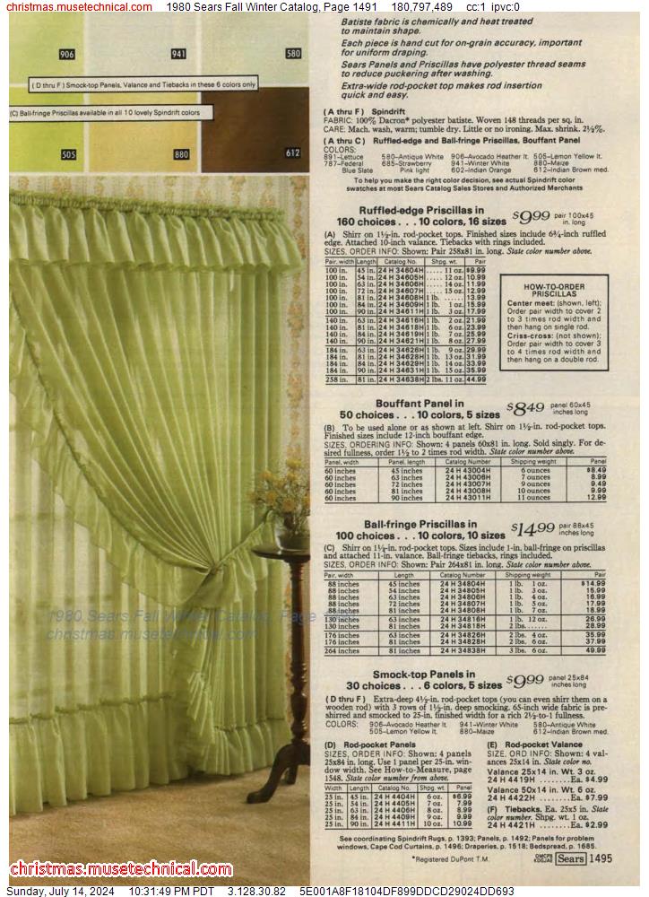 1980 Sears Fall Winter Catalog, Page 1491