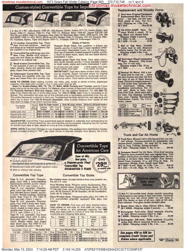 1973 Sears Fall Winter Catalog, Page 563