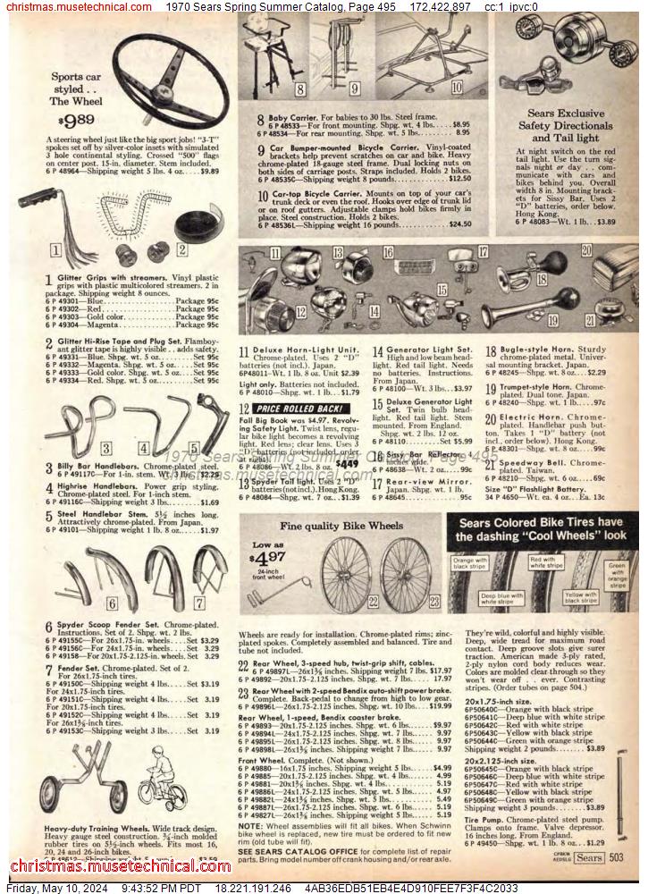 1970 Sears Spring Summer Catalog, Page 495