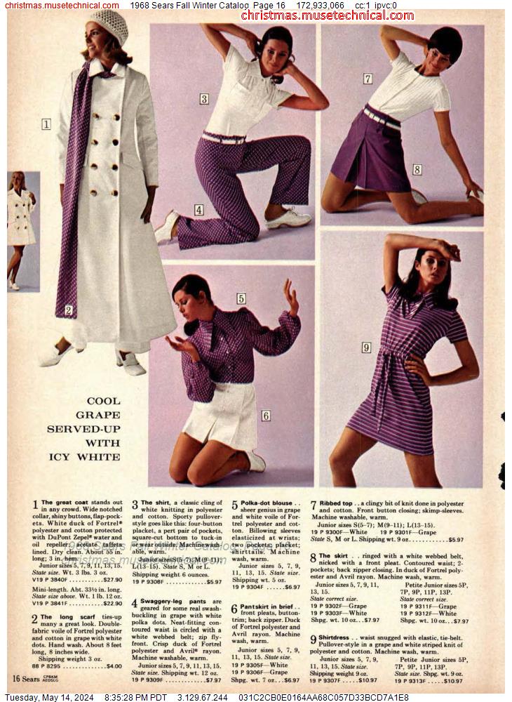 1968 Sears Fall Winter Catalog, Page 16