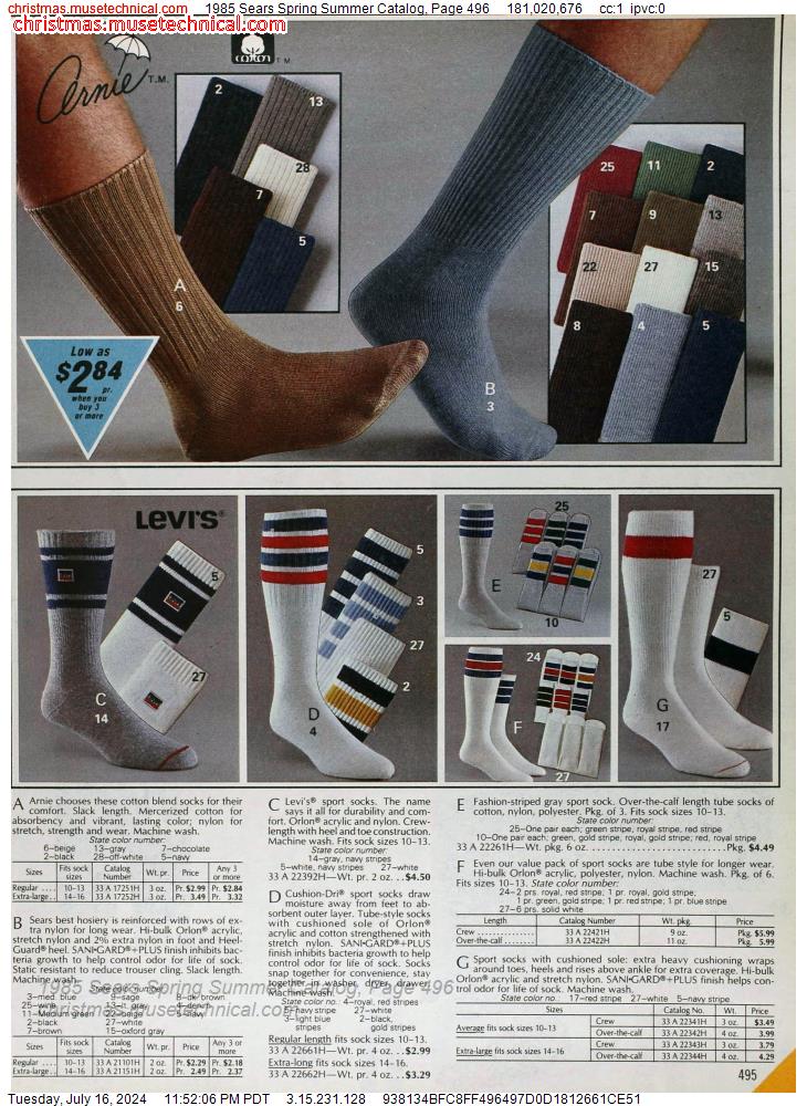 1985 Sears Spring Summer Catalog, Page 496