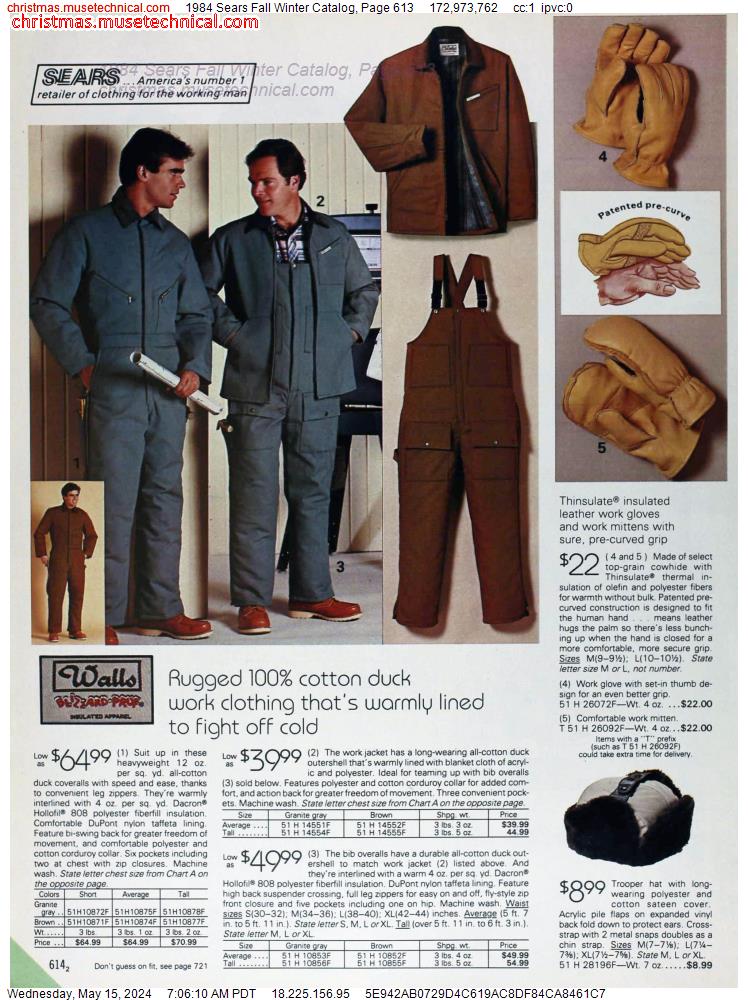 1984 Sears Fall Winter Catalog, Page 613