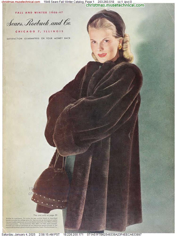 1946 Sears Fall Winter Catalog, Page 1