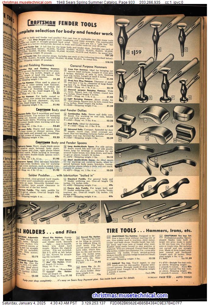 1948 Sears Spring Summer Catalog, Page 933