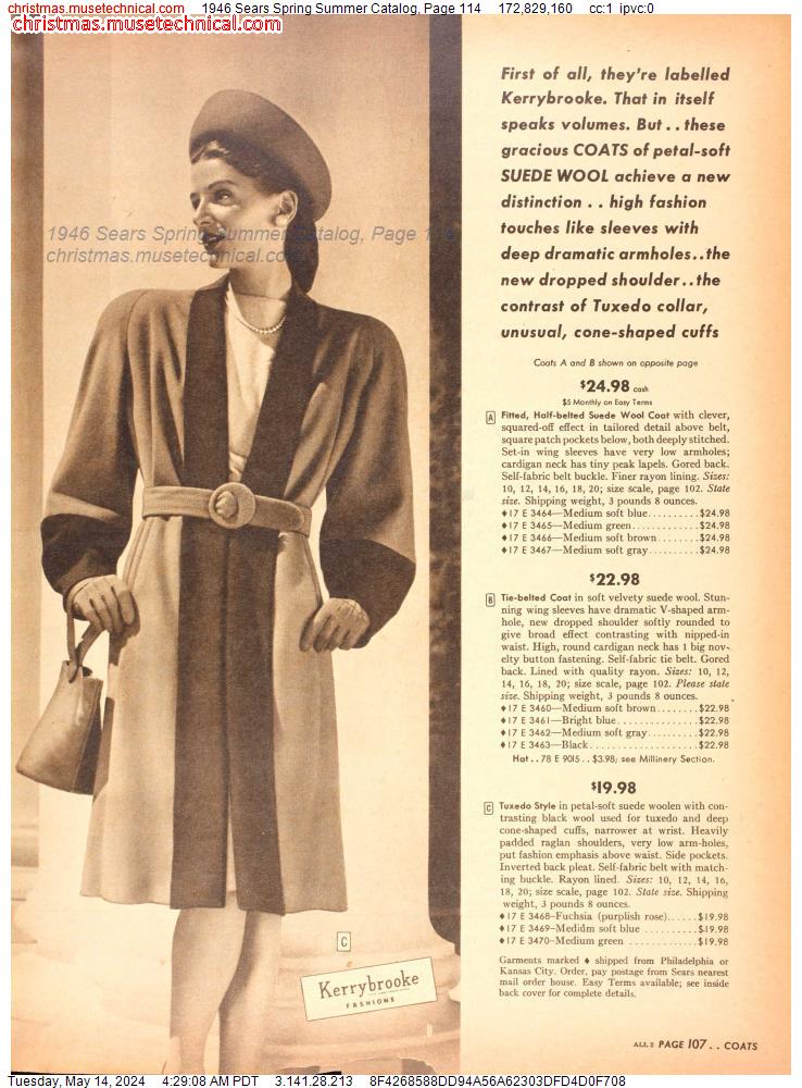 1946 Sears Spring Summer Catalog, Page 114