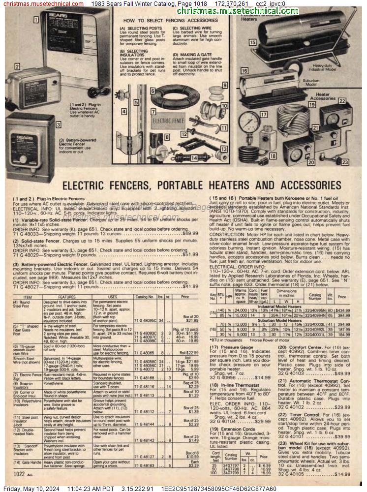1983 Sears Fall Winter Catalog, Page 1018