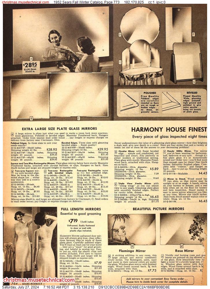 1952 Sears Fall Winter Catalog, Page 773