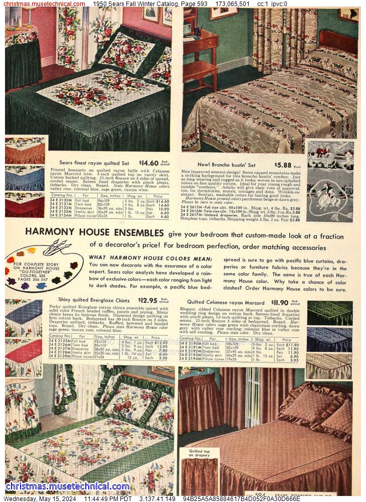 1950 Sears Fall Winter Catalog, Page 593