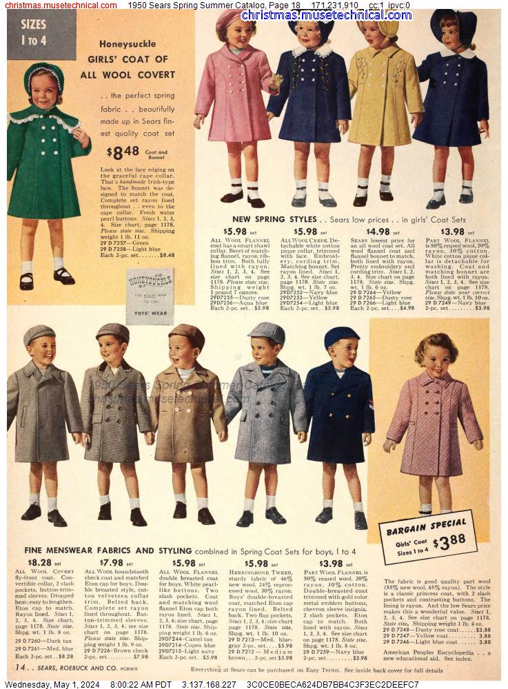 1950 Sears Spring Summer Catalog, Page 18