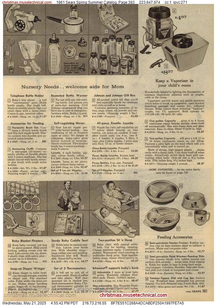 1961 Sears Spring Summer Catalog, Page 383
