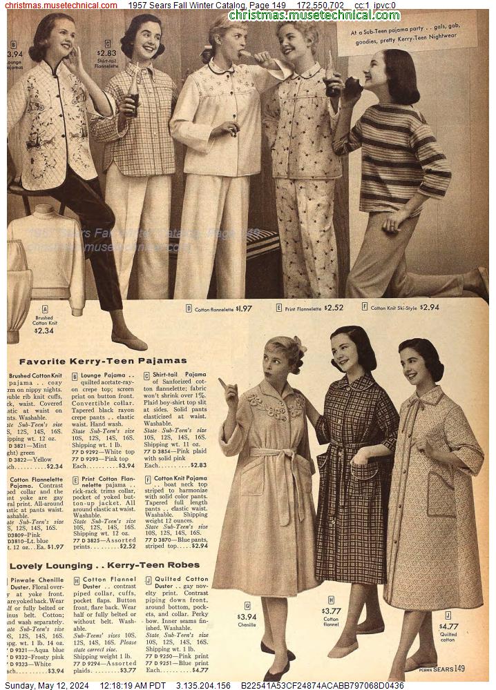 1957 Sears Fall Winter Catalog, Page 149