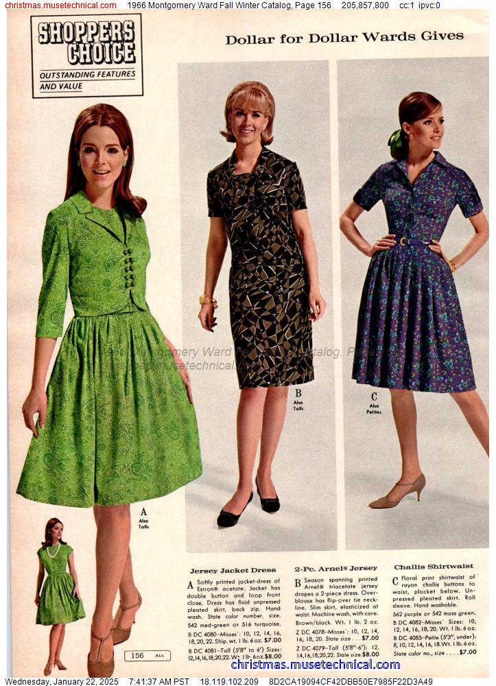 1966 Montgomery Ward Fall Winter Catalog, Page 156