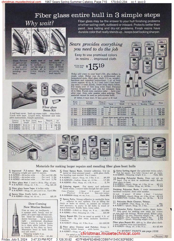 1967 Sears Spring Summer Catalog, Page 715