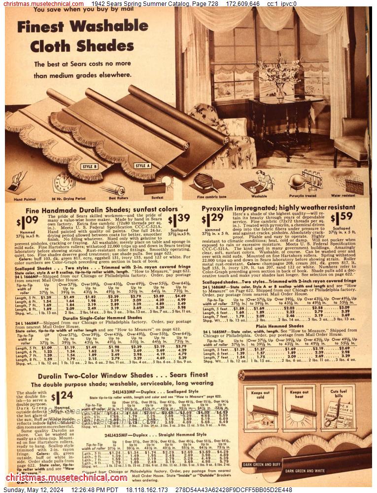 1942 Sears Spring Summer Catalog, Page 728