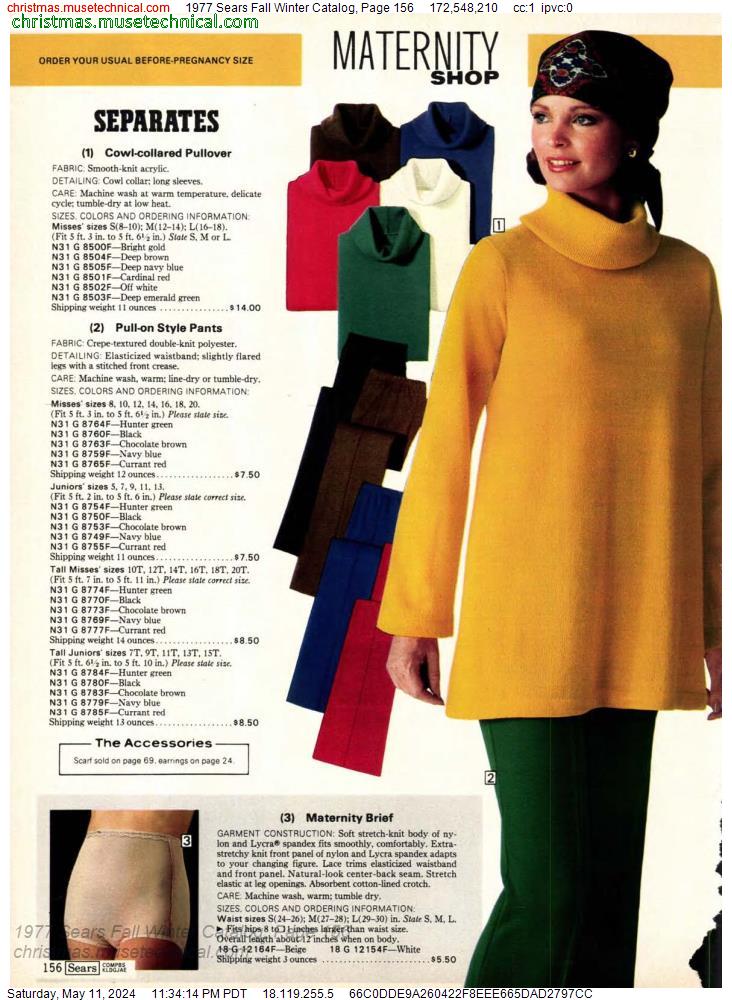1977 Sears Fall Winter Catalog, Page 156