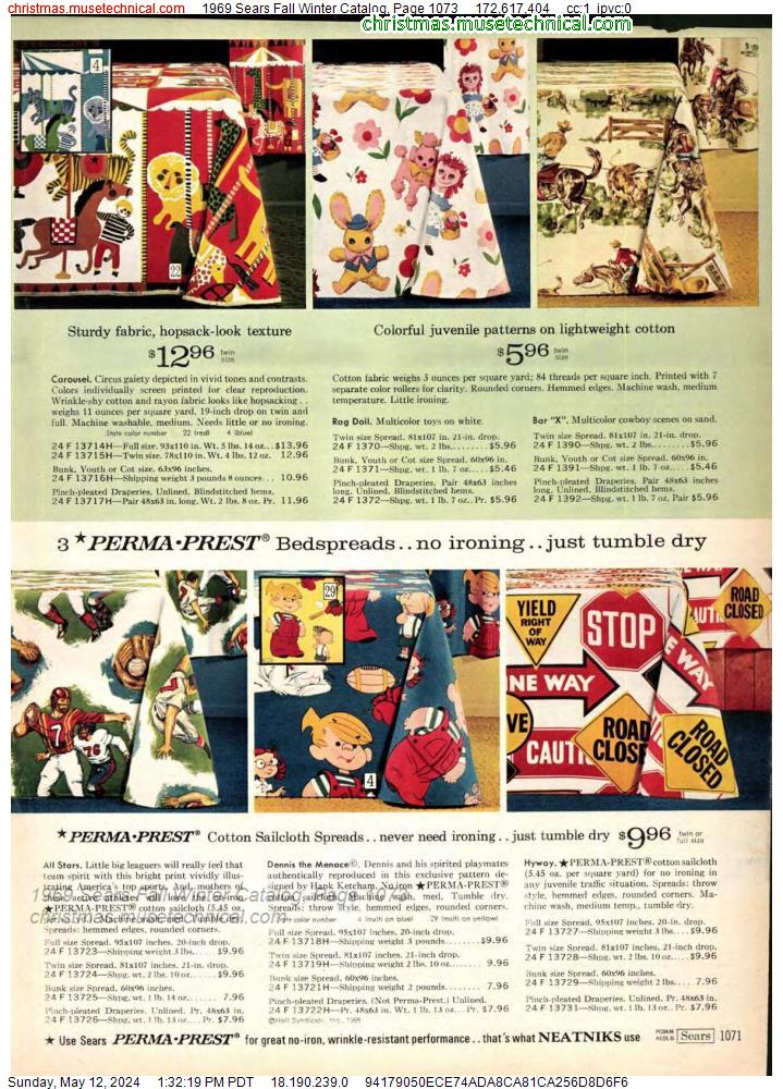 1969 Sears Fall Winter Catalog, Page 1073