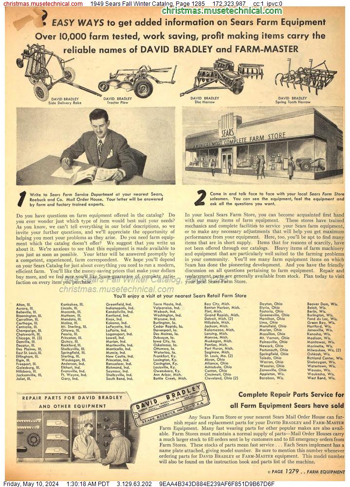 1949 Sears Fall Winter Catalog, Page 1285