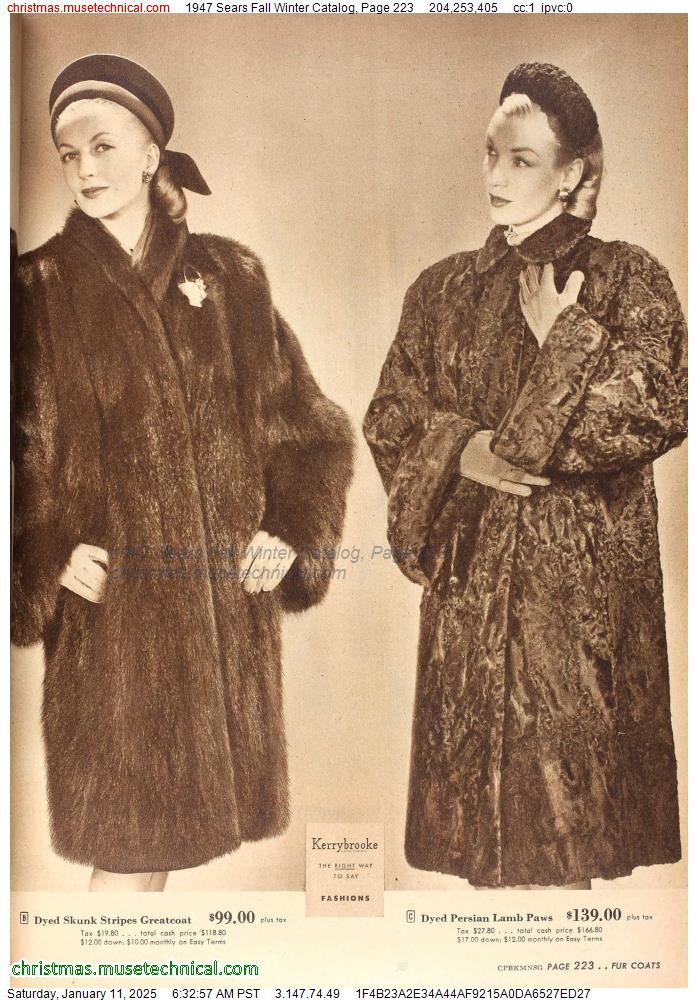 1947 Sears Fall Winter Catalog, Page 223