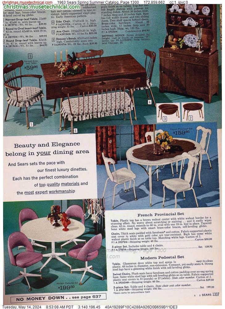 1963 Sears Spring Summer Catalog, Page 1300