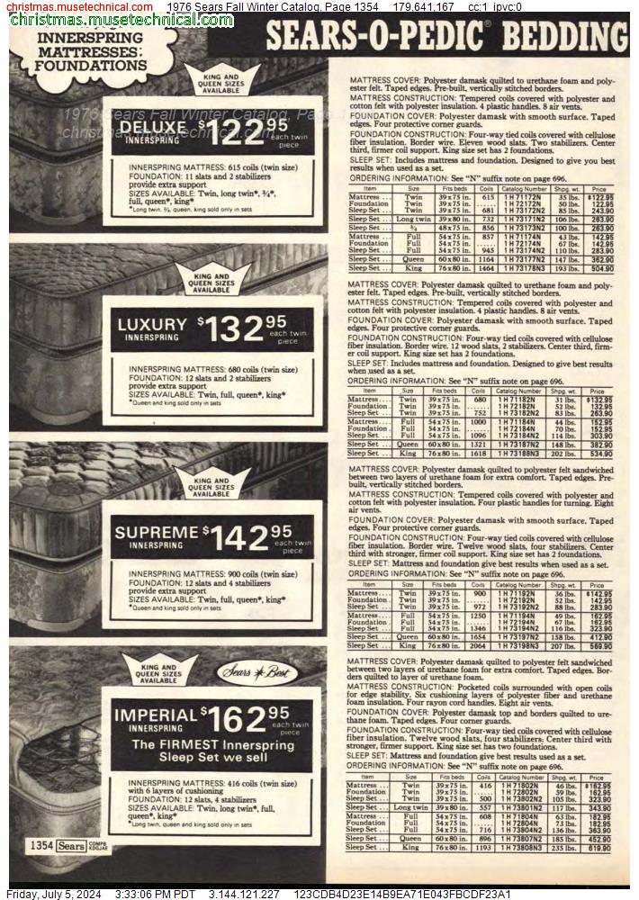 1976 Sears Fall Winter Catalog, Page 1354