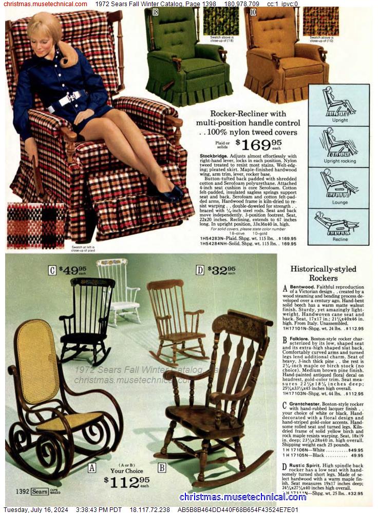 1972 Sears Fall Winter Catalog, Page 1398