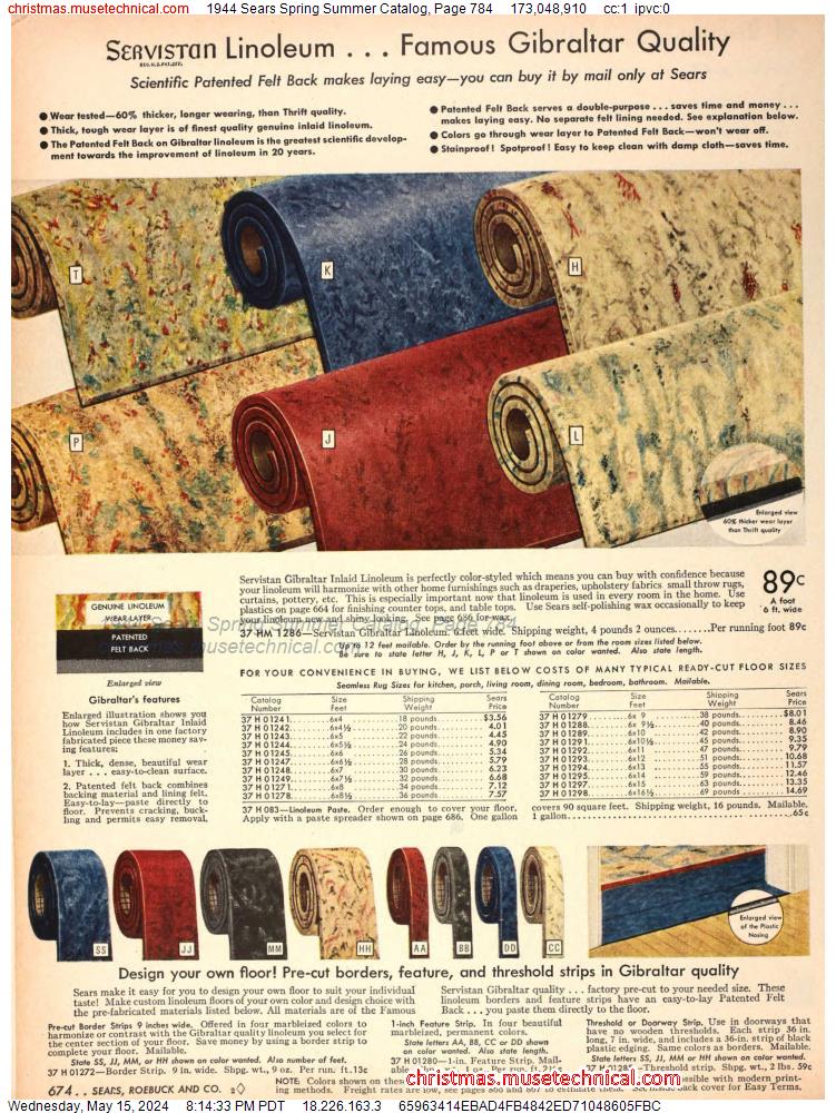 1944 Sears Spring Summer Catalog, Page 784