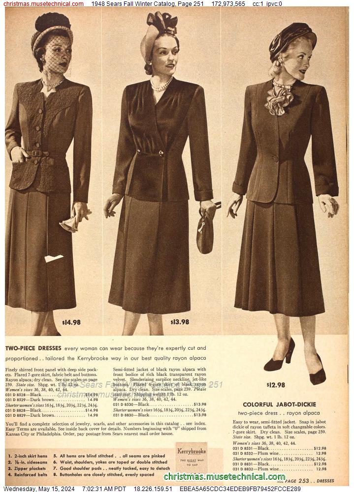 1948 Sears Fall Winter Catalog, Page 251