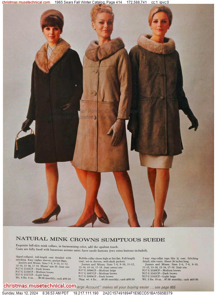 1965 Sears Fall Winter Catalog, Page 414
