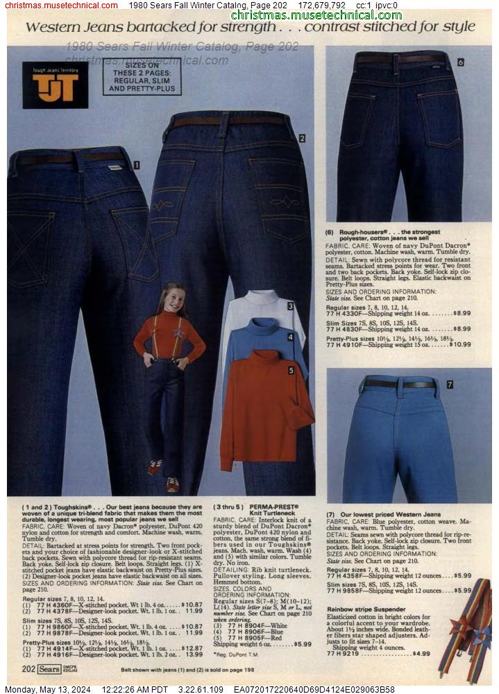 1980 Sears Fall Winter Catalog, Page 202