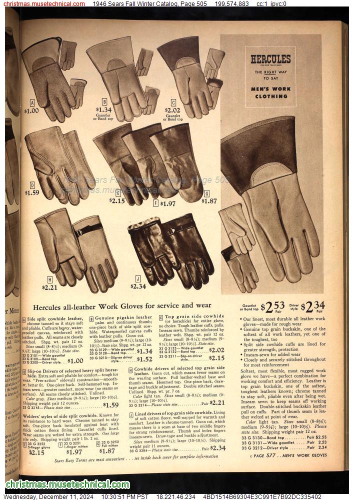 1946 Sears Fall Winter Catalog, Page 505