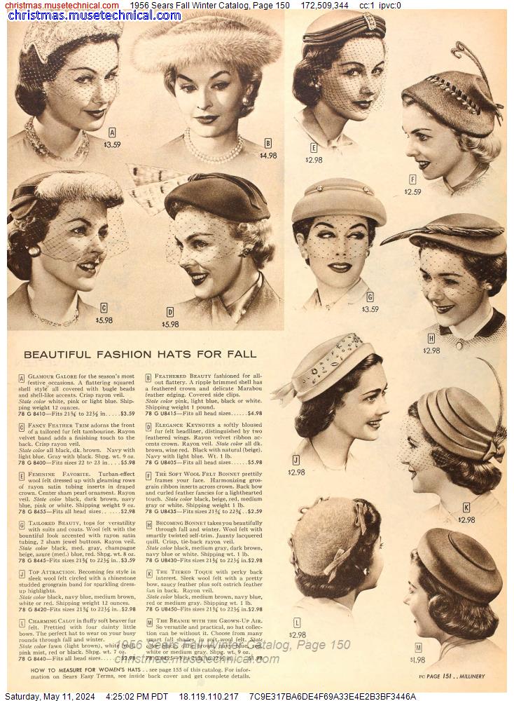 1956 Sears Fall Winter Catalog, Page 150