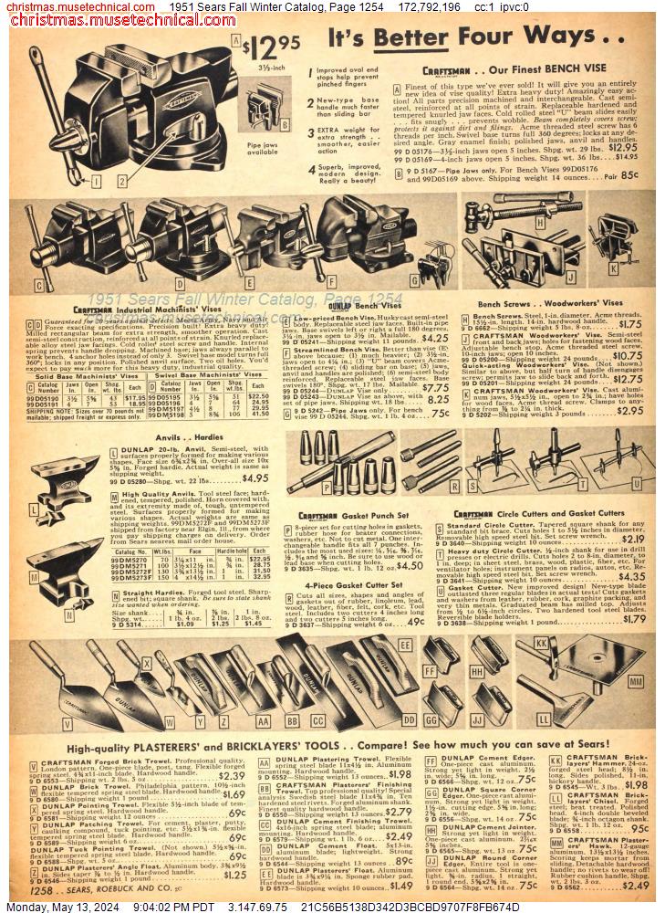 1951 Sears Fall Winter Catalog, Page 1254