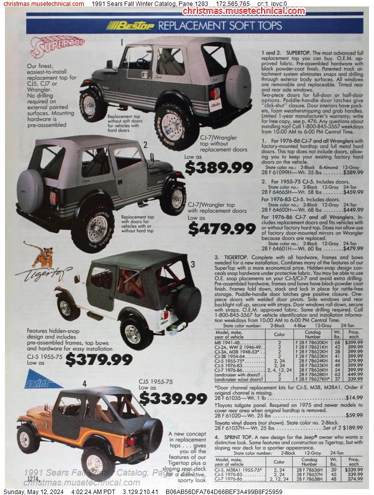 1991 Sears Fall Winter Catalog, Page 1283