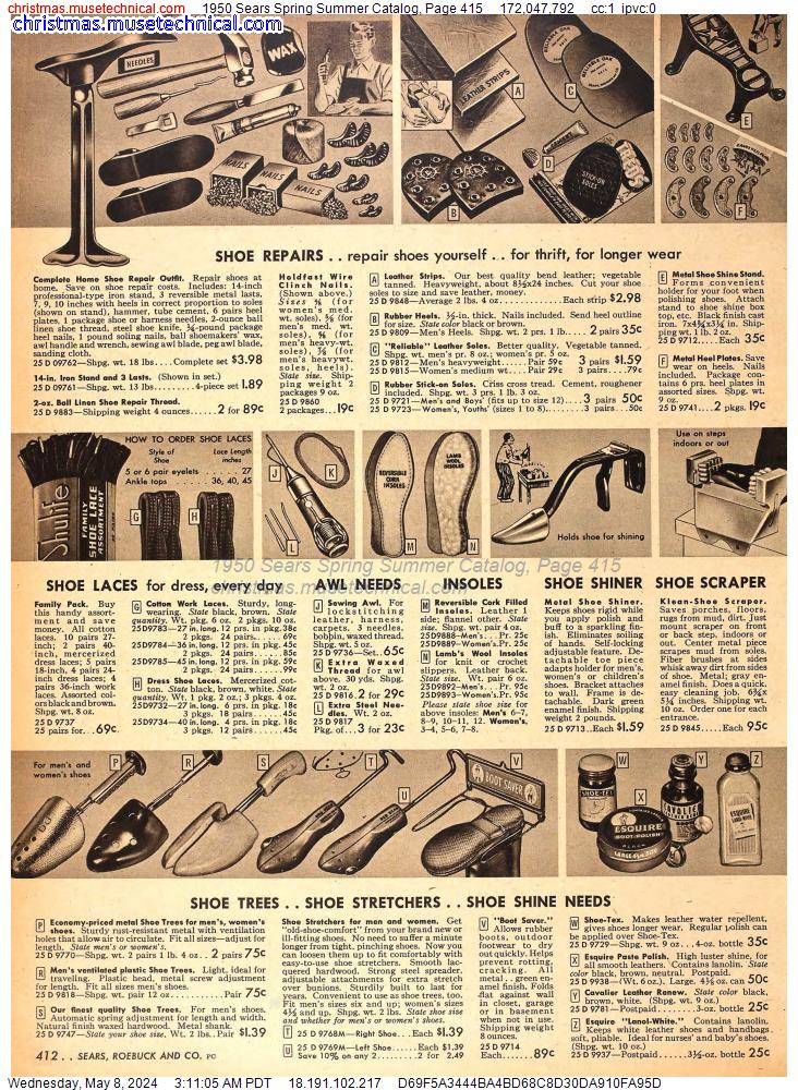 1950 Sears Spring Summer Catalog, Page 415