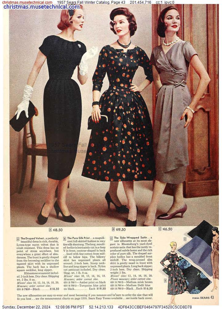 1957 Sears Fall Winter Catalog, Page 43