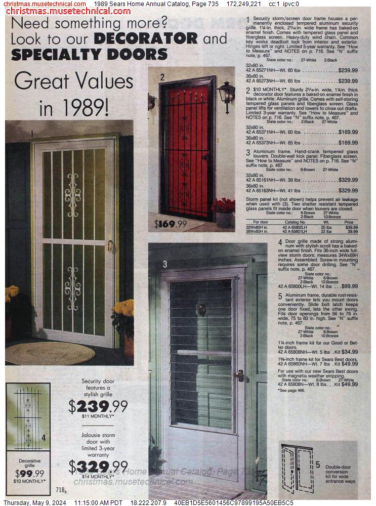 1989 Sears Home Annual Catalog, Page 735