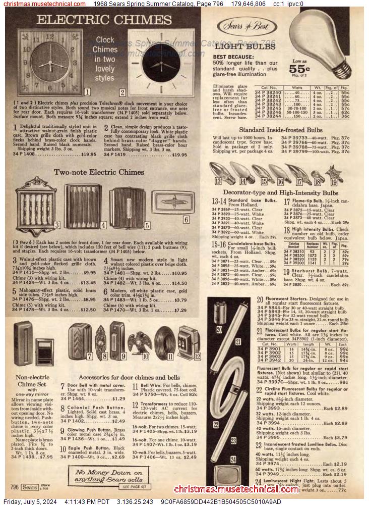 1968 Sears Spring Summer Catalog, Page 796