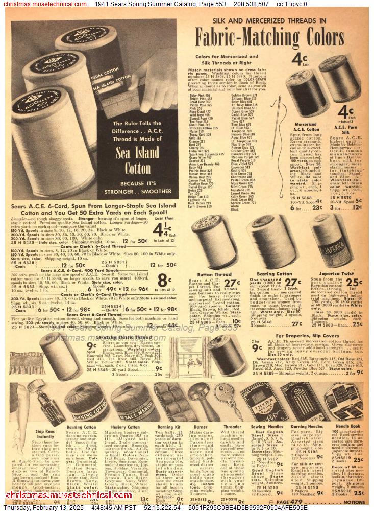 1941 Sears Spring Summer Catalog, Page 553