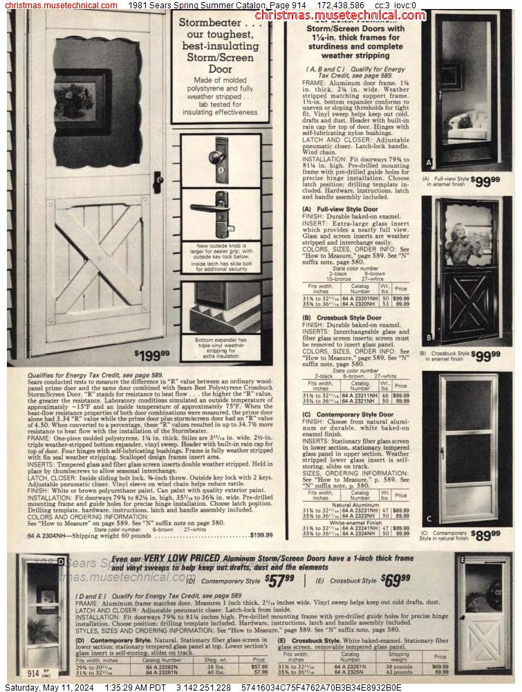 1981 Sears Spring Summer Catalog, Page 914
