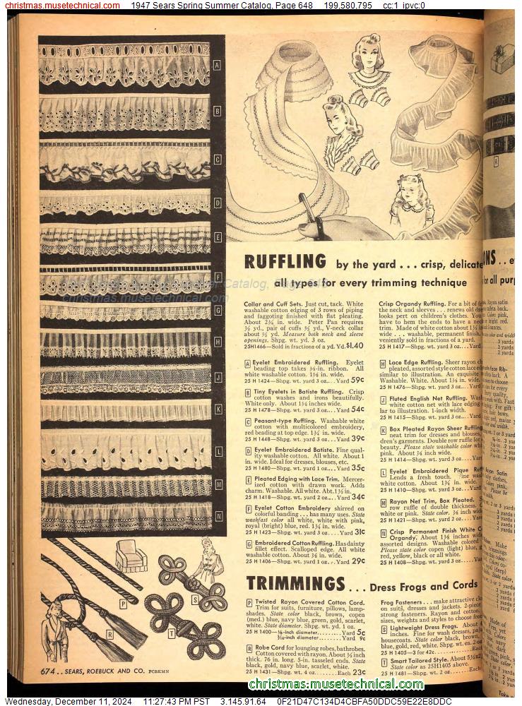 1947 Sears Spring Summer Catalog, Page 648