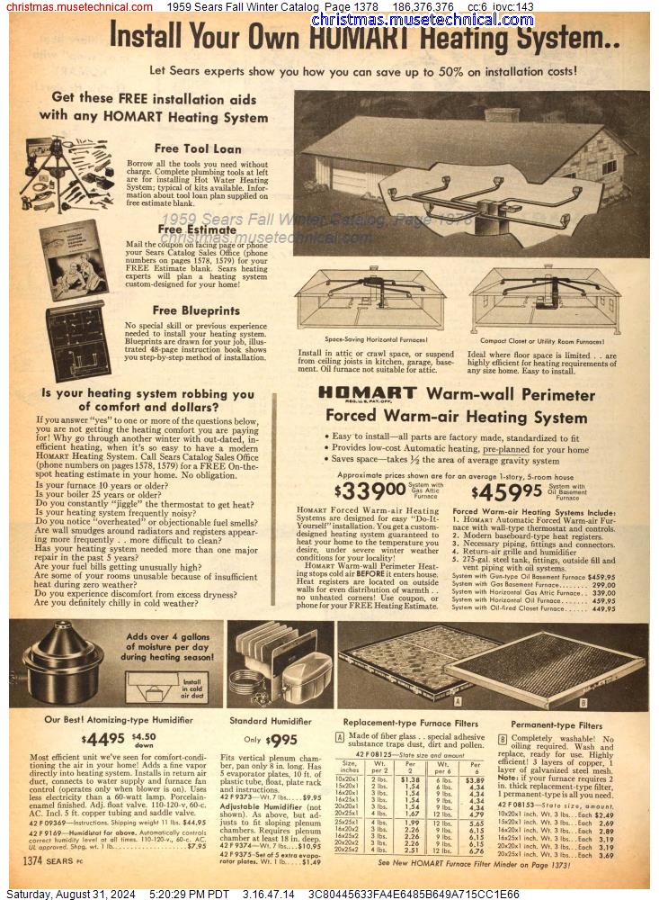 1959 Sears Fall Winter Catalog, Page 1378