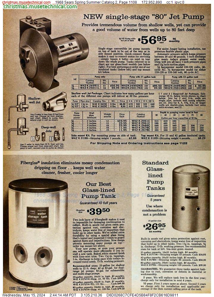 1968 Sears Spring Summer Catalog 2, Page 1108