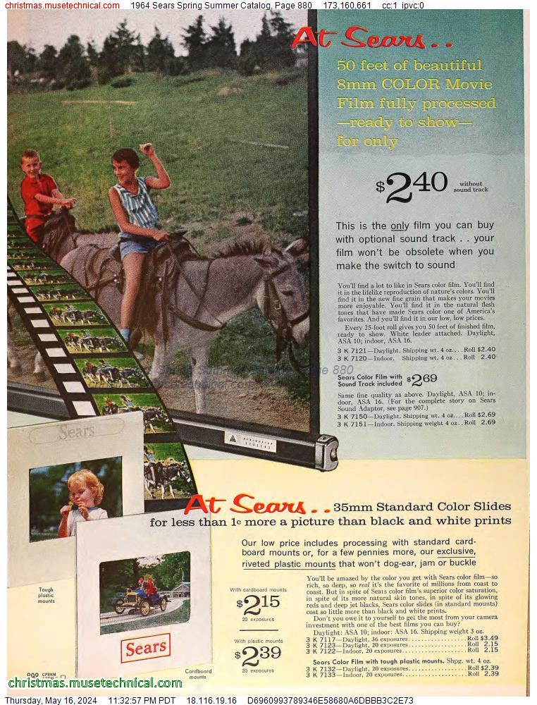 1964 Sears Spring Summer Catalog, Page 880