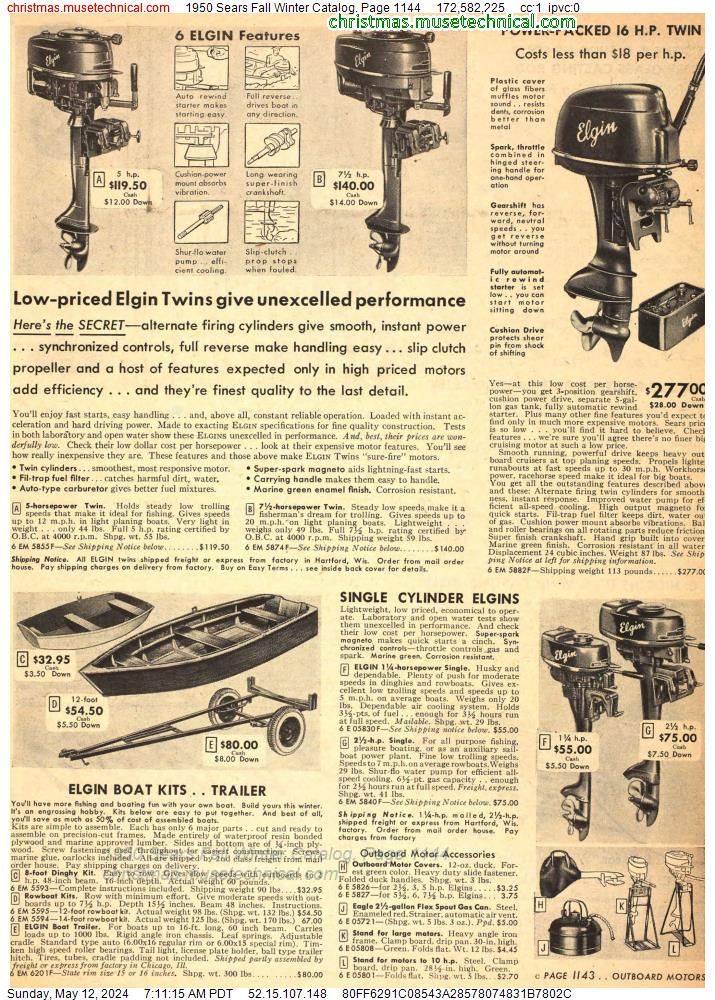 1950 Sears Fall Winter Catalog, Page 1144