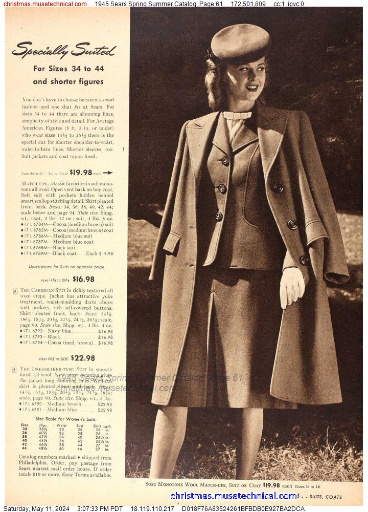 1945 Sears Spring Summer Catalog, Page 61