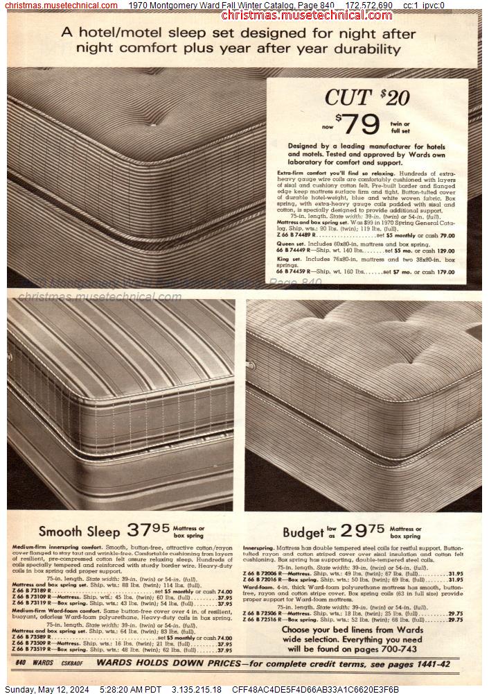 1970 Montgomery Ward Fall Winter Catalog, Page 840