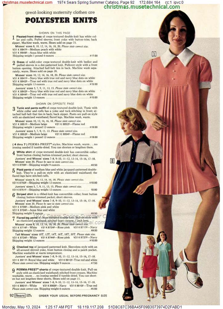 1974 Sears Spring Summer Catalog, Page 92