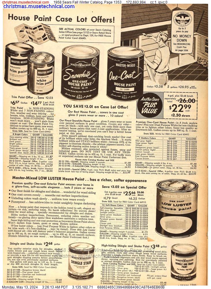 1958 Sears Fall Winter Catalog, Page 1353