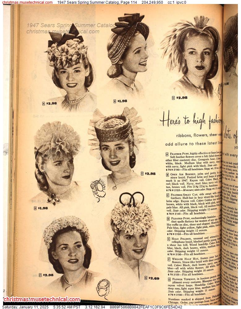 1947 Sears Spring Summer Catalog, Page 114